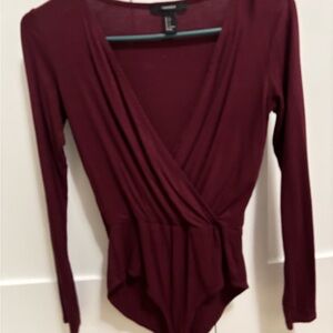 Forever 21 Deep Burgundy Bodysuit